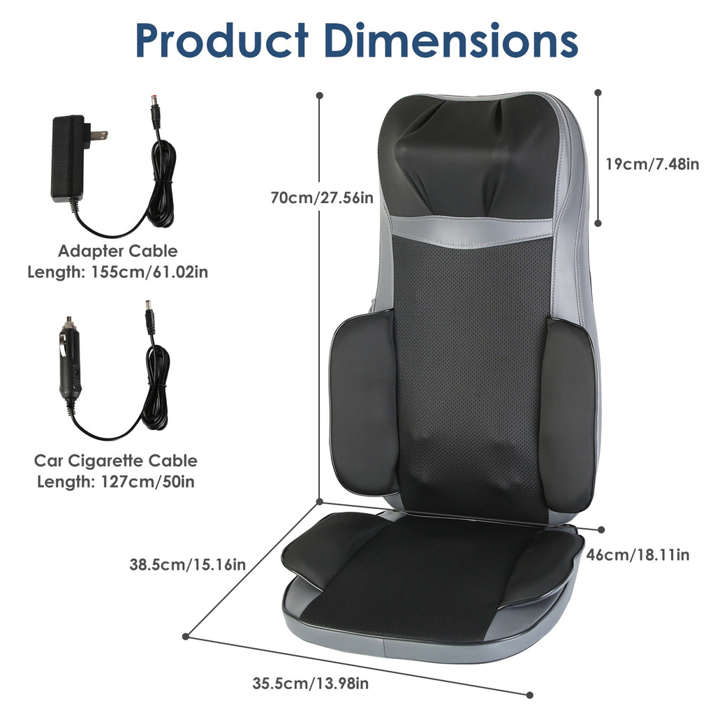 Relaxing Massage Neck & Back Massager, 3D Kneading, Heat & Vibration, 3 Modes, 15-Min Auto Shutdown, Home & Car Use, Gift