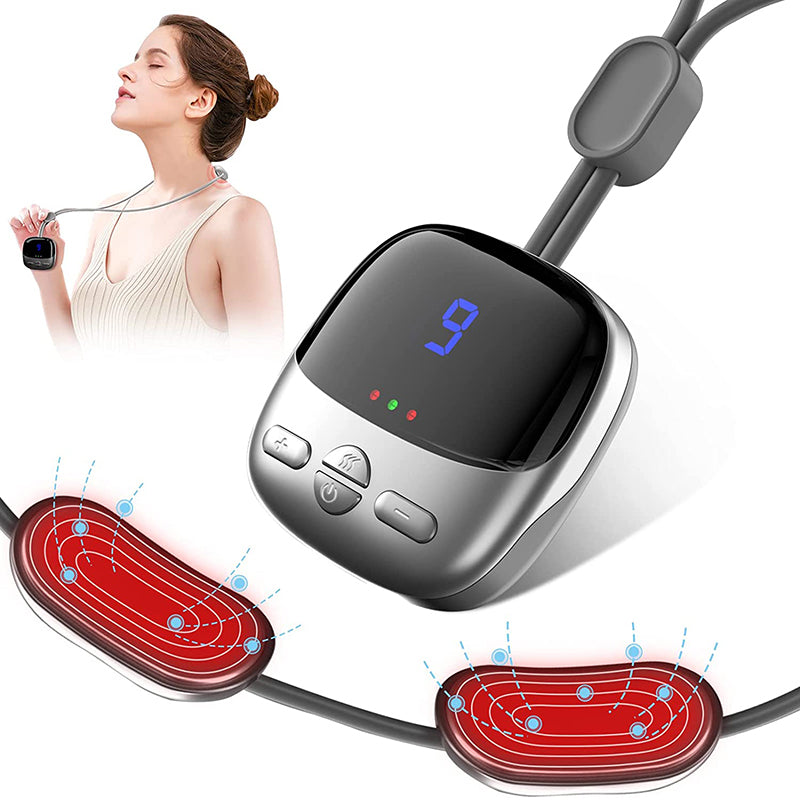 Mini Portable Hanging Neck Massager With Heat Electric EMS TENS Pulse Hot Compress Smart Cervical Spine Massager Shoulder