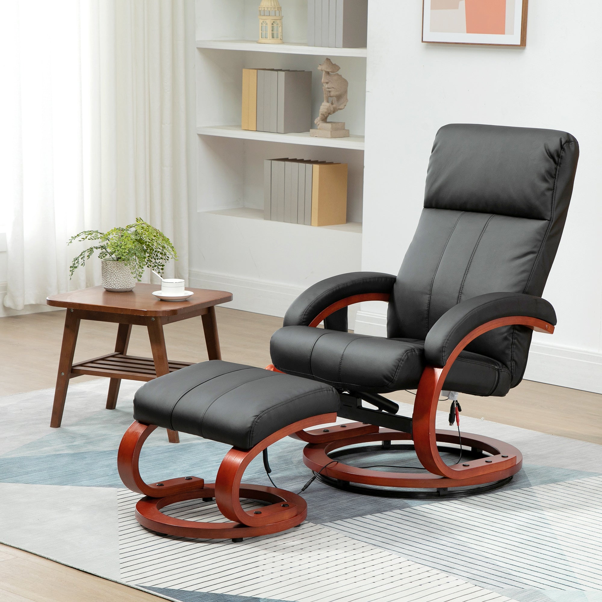 Vibration Recliner Chair with Ottoman and Remote