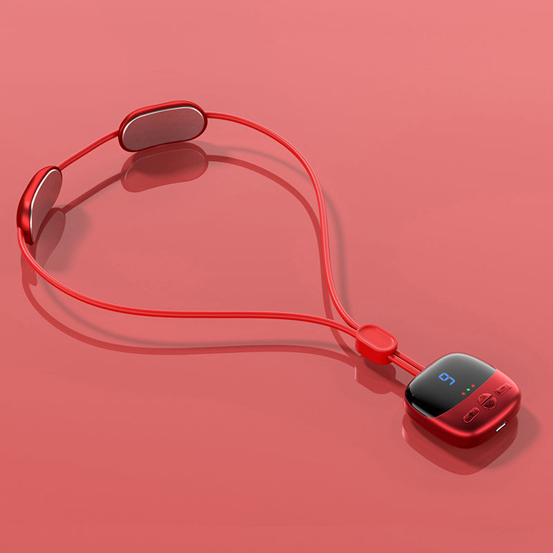 Mini Portable Hanging Neck Massager With Heat Electric EMS TENS Pulse Hot Compress Smart Cervical Spine Massager Shoulder