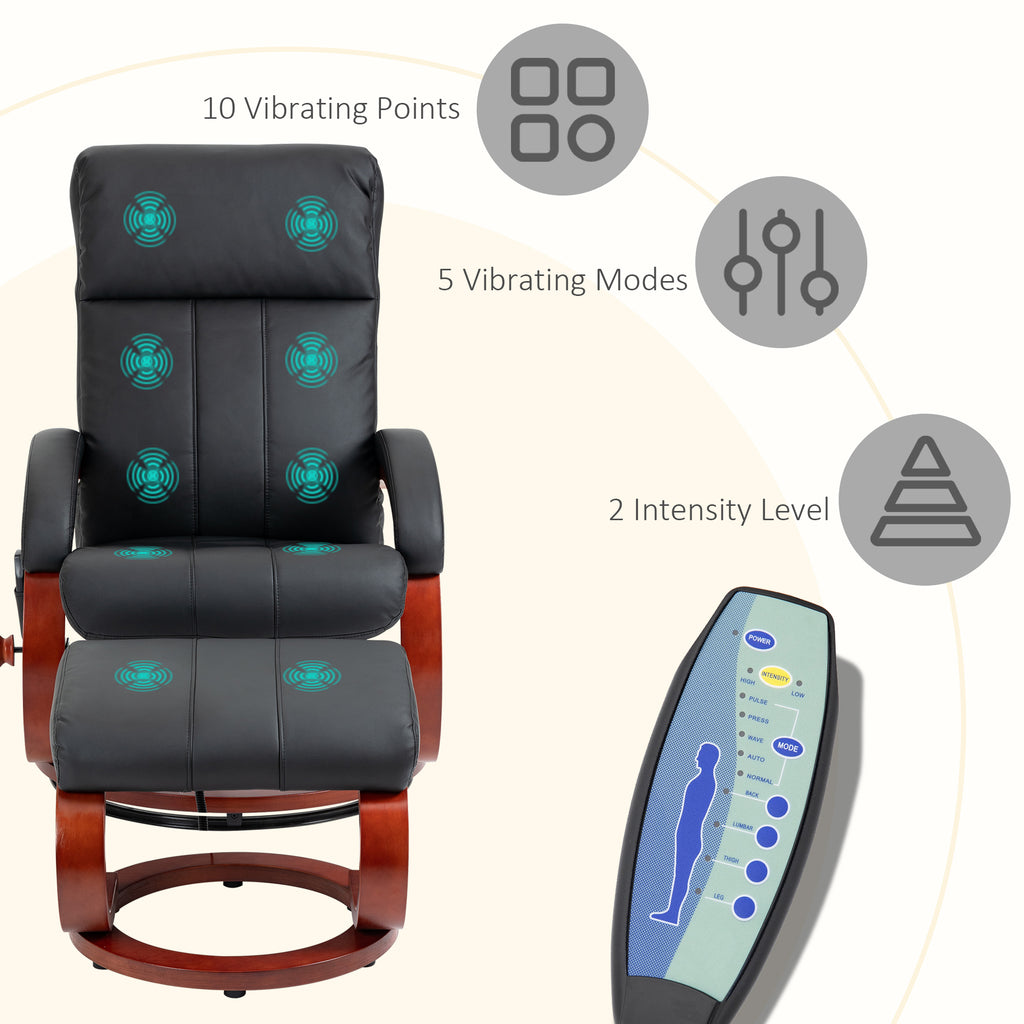 Vibration Recliner Chair with Ottoman and Remote