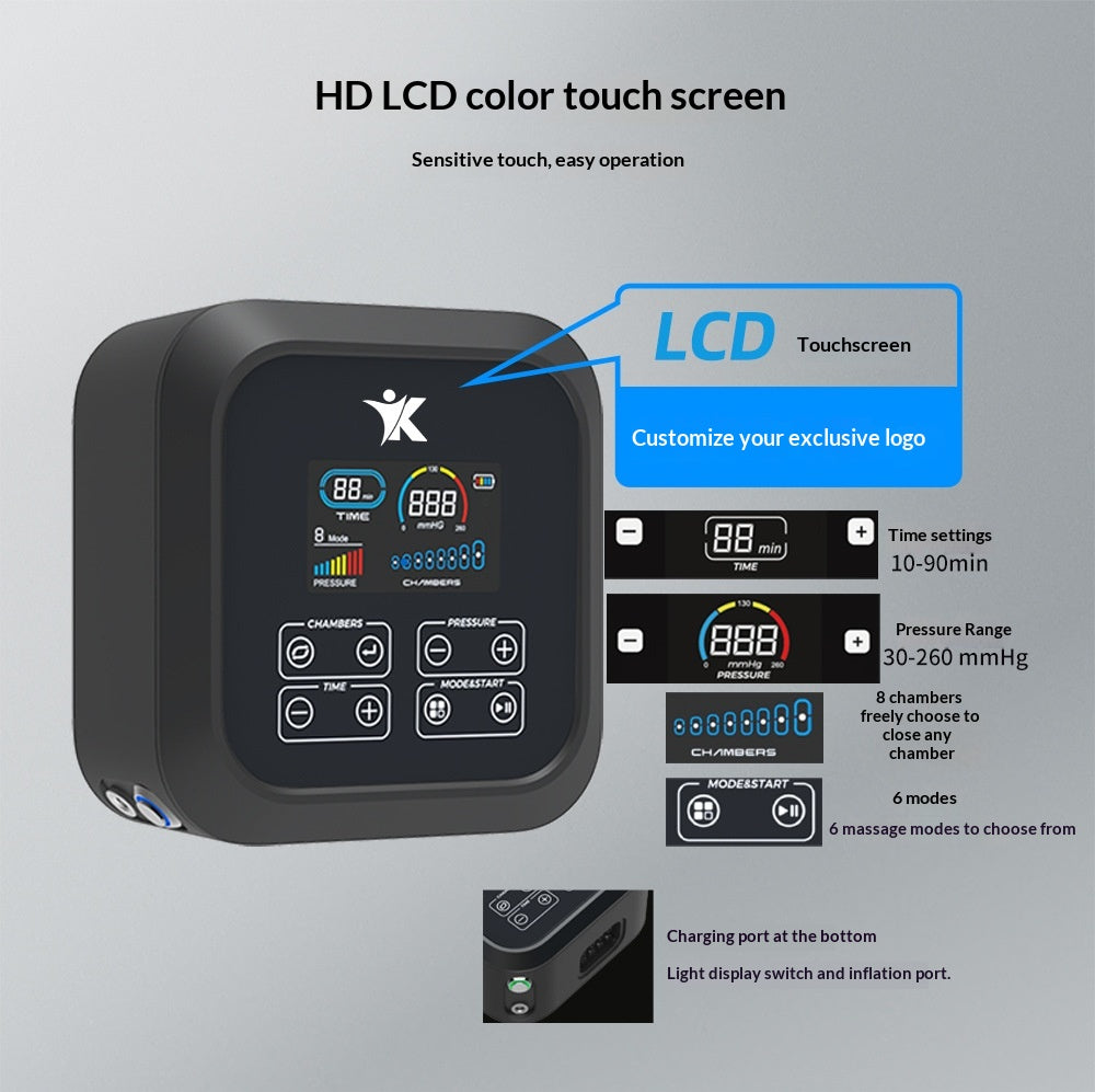 Masajeador de Piernas 8-Cámaras – Compresión Neumática para Alivio y Recuperación en casa