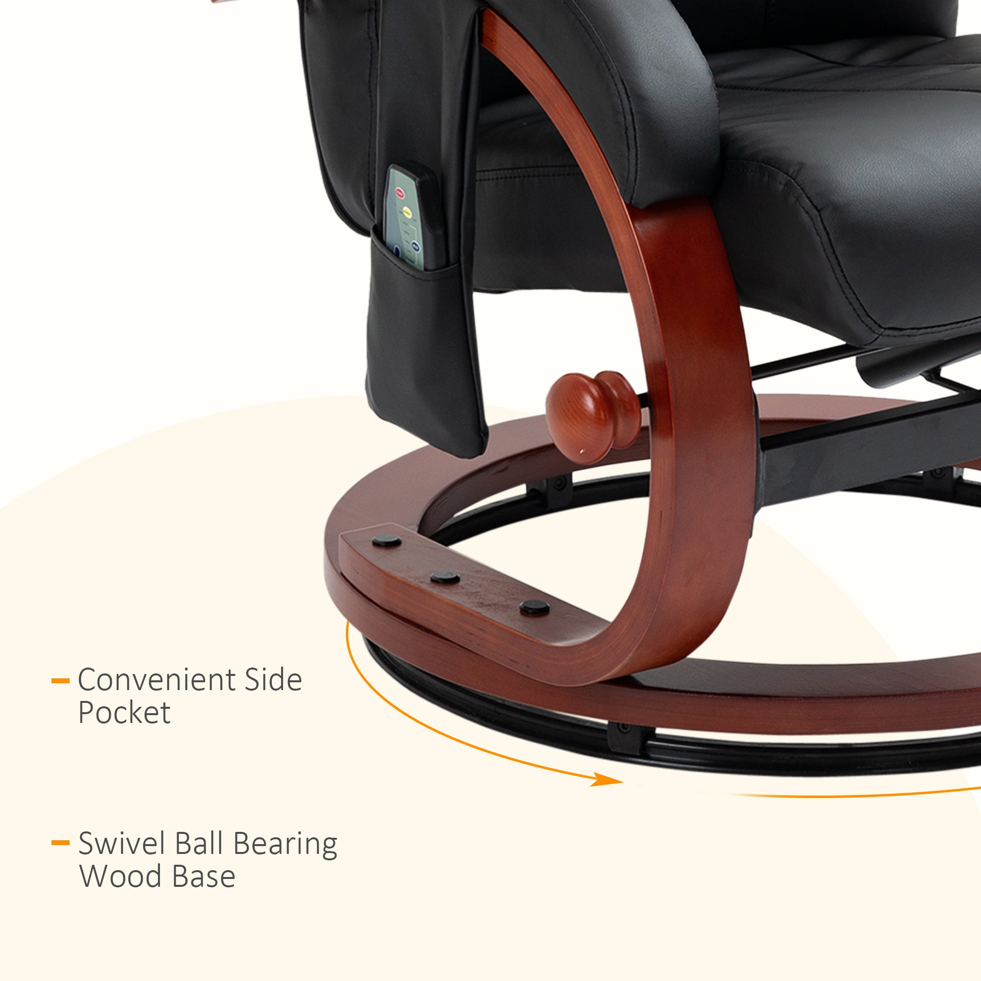 Vibration Recliner Chair with Ottoman and Remote